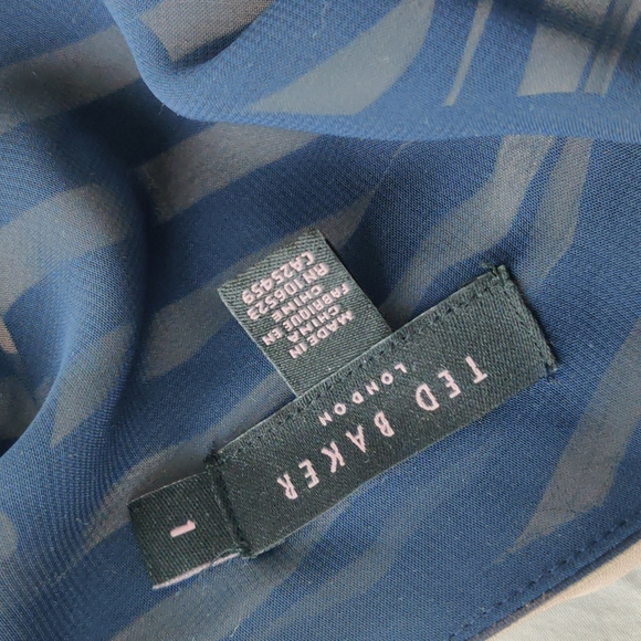 Ted Baker draped stripe pattern Silk Dress - Picture 3 of 4